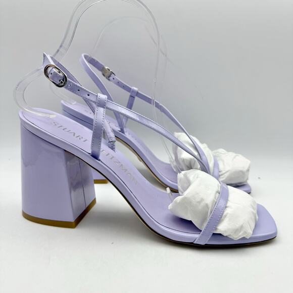 Stuart Weitzman Womens Soiree 85 Block Heeled Sandal US 9.5 B Purple Leather NIB - Picture 4 of 14